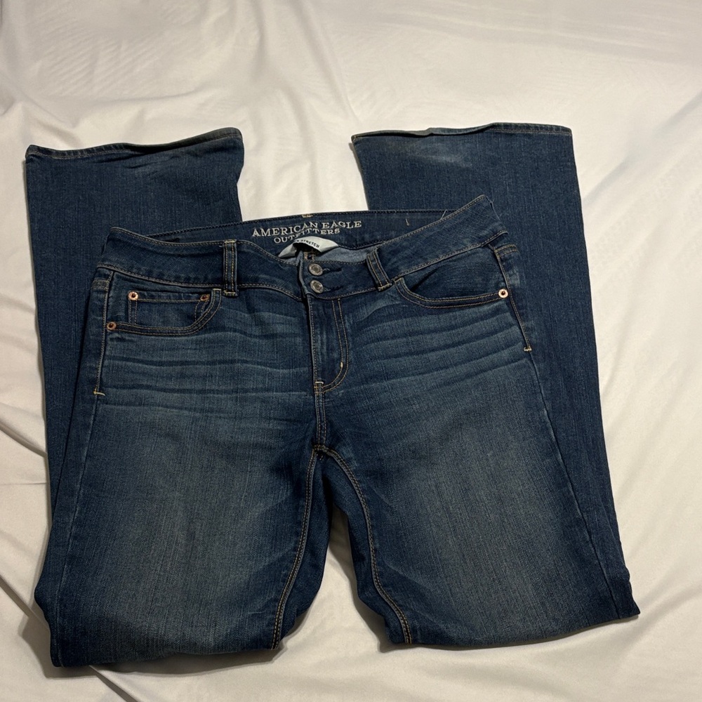 American Eagle Outfitters Women's Dark Blue Artist Jeans